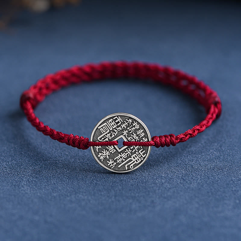 Bracelet de protection en argent sterling 925 avec fil rouge