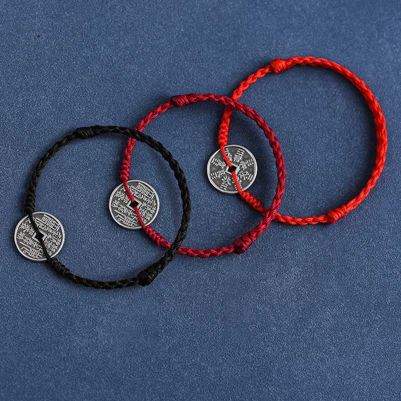 Bracelet de protection en argent sterling 925 avec fil rouge