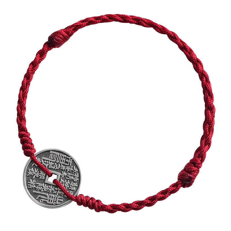 Bracelet de protection en argent sterling 925 avec fil rouge