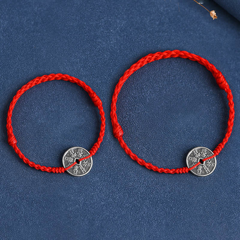 Bracelet de protection en argent sterling 925 avec fil rouge