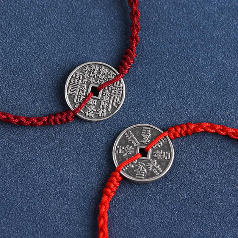 Bracelet de protection en argent sterling 925 avec fil rouge