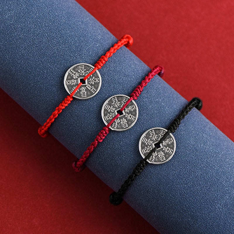 Bracelet de protection en argent sterling 925 avec fil rouge