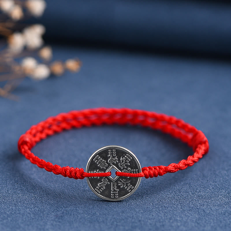 Bracelet de protection en argent sterling 925 avec fil rouge