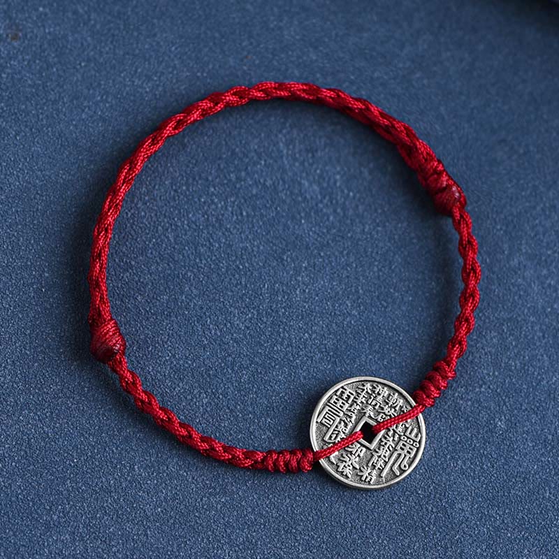 Bracelet de protection en argent sterling 925 avec fil rouge