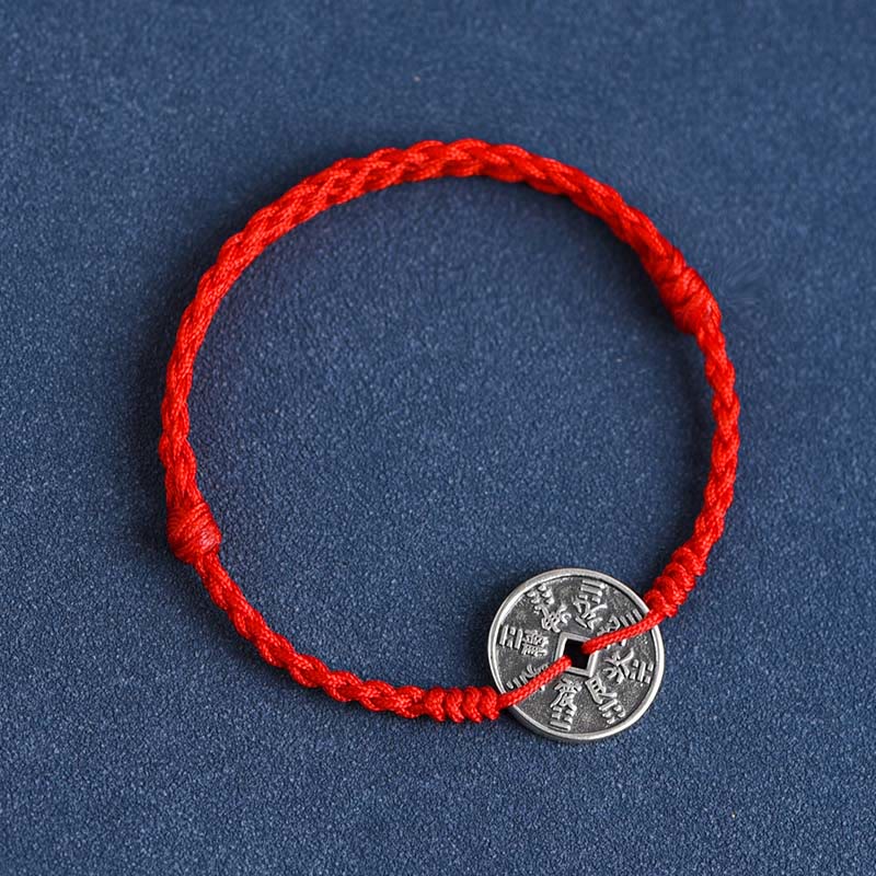 Bracelet de protection en argent sterling 925 avec fil rouge