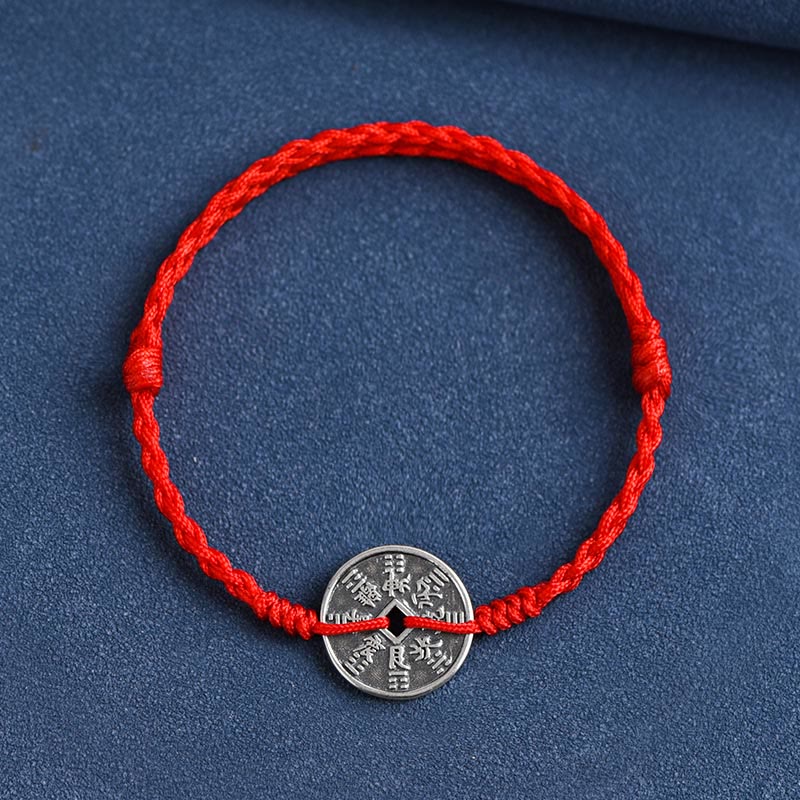 Bracelet de protection en argent sterling 925 avec fil rouge