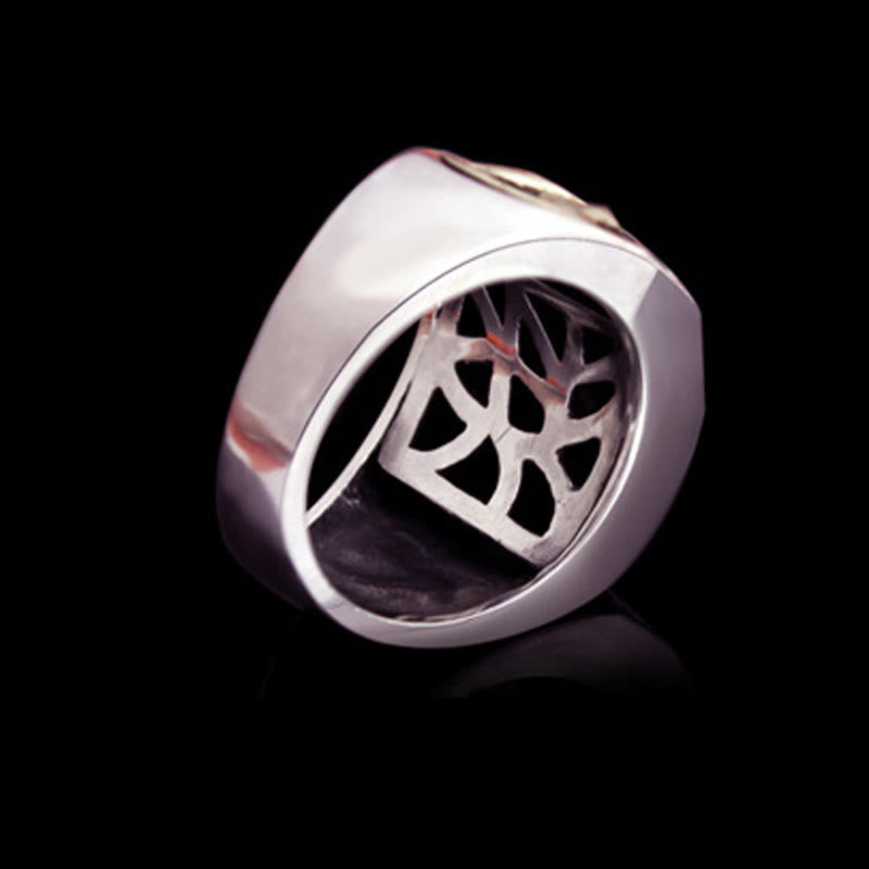 Bague de protection spirituelle réglable en argent sterling 925 sanskrit