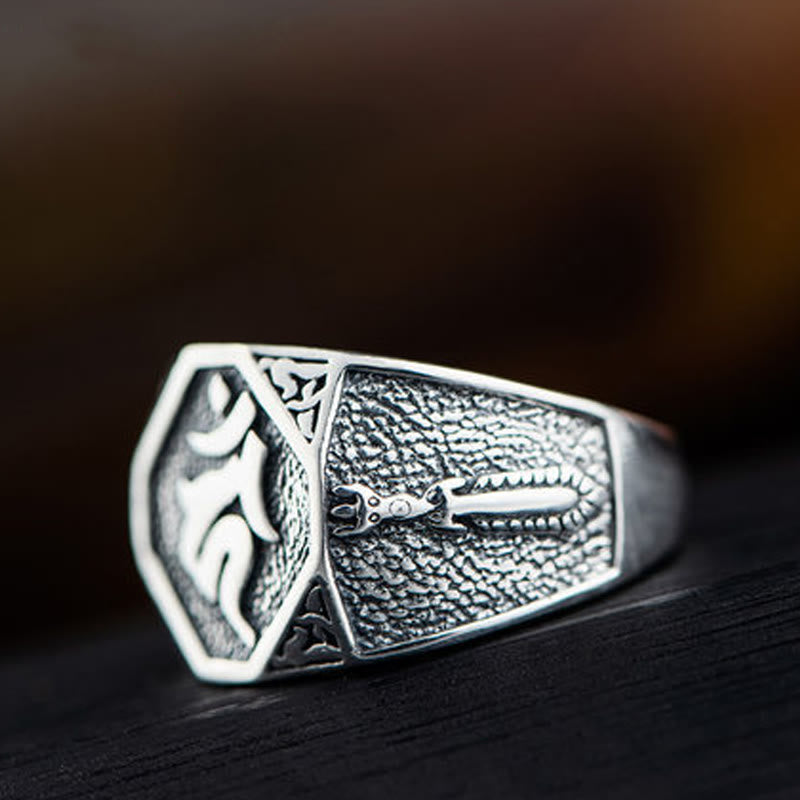 Bague de protection spirituelle réglable en argent sterling 925 sanskrit