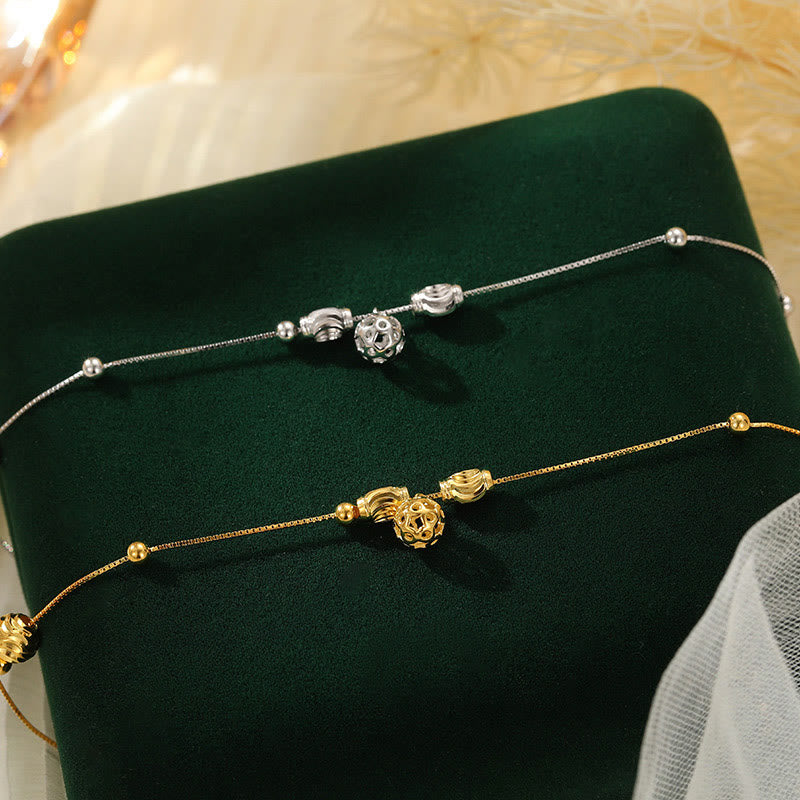 Bracelet de cheville simple en argent sterling 925 avec perles