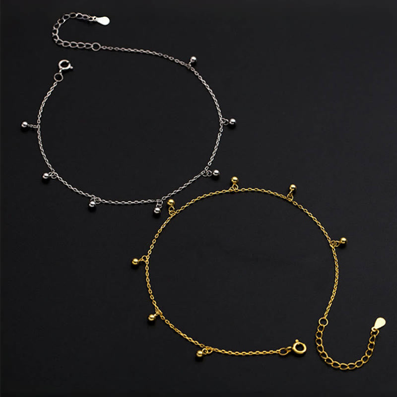 Bracelet de cheville de protection en argent sterling 925 avec petites perles