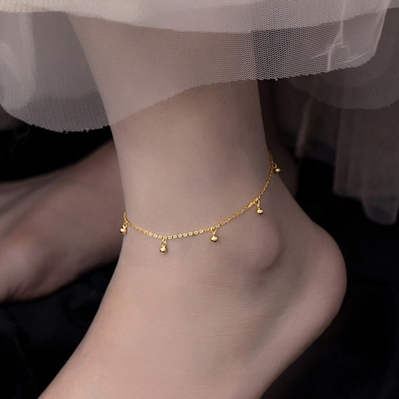 Bracelet de cheville de protection en argent sterling 925 avec petites perles