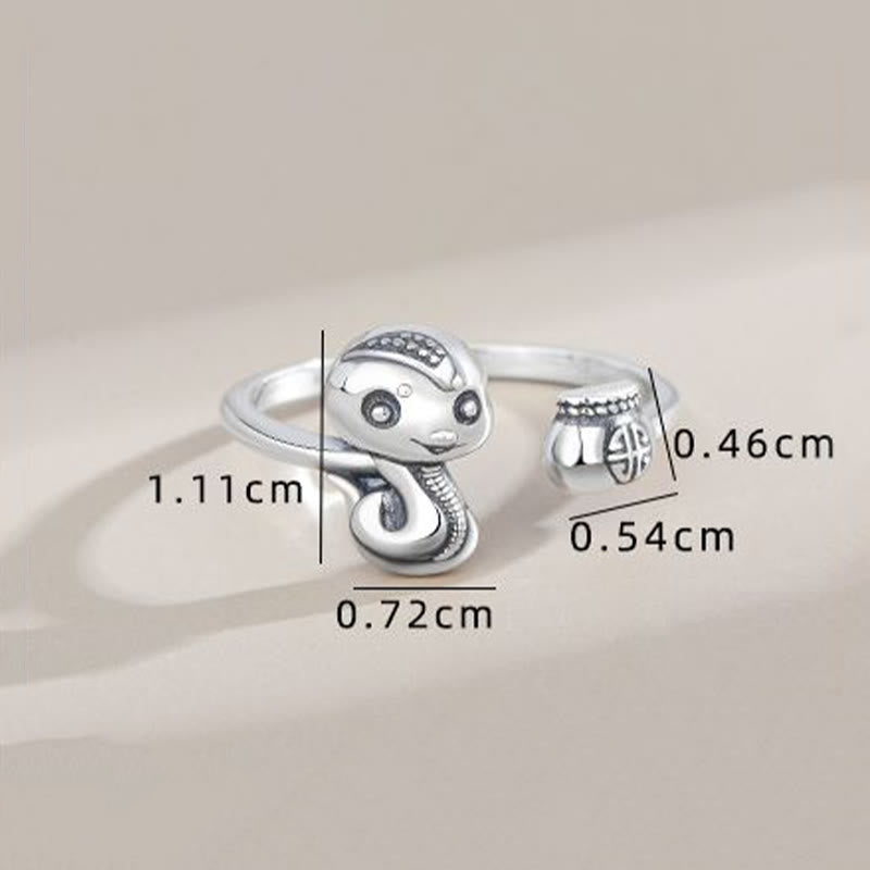 Bague d'équilibre serpent en argent sterling 925