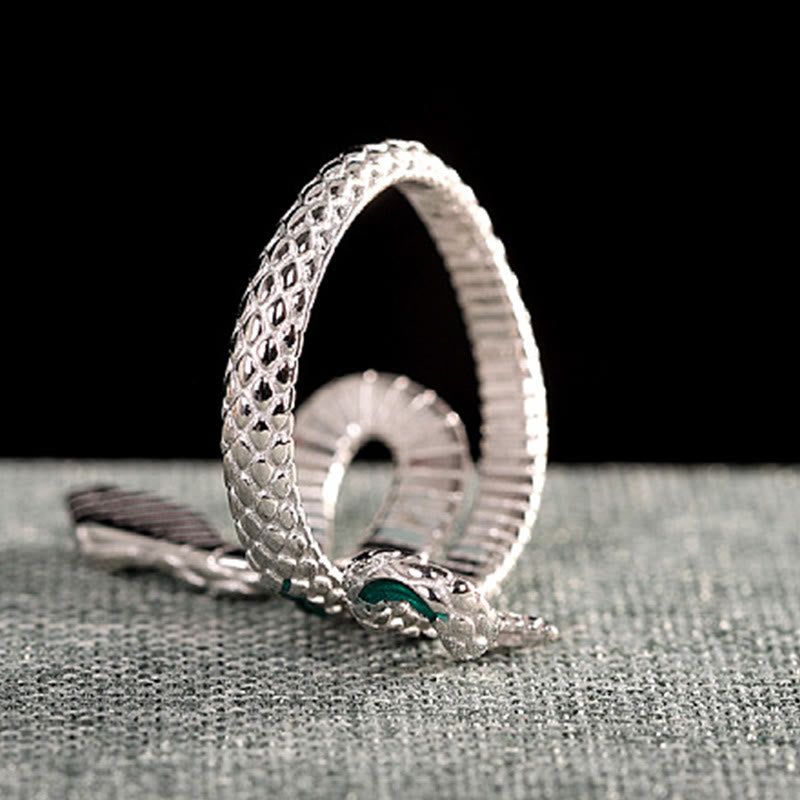 Bague de bénédiction serpent en argent sterling 925