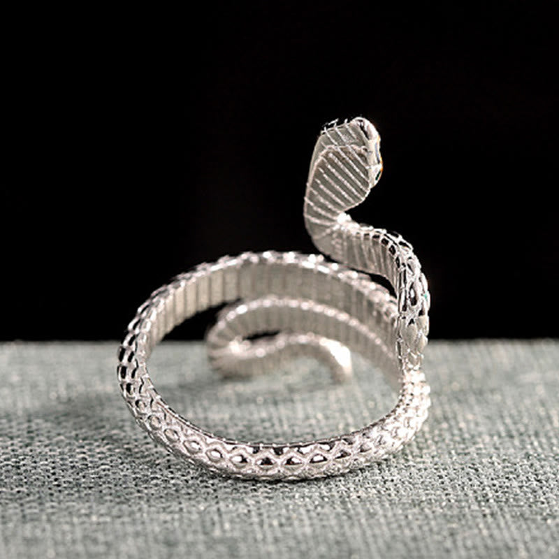Bague de bénédiction serpent en argent sterling 925