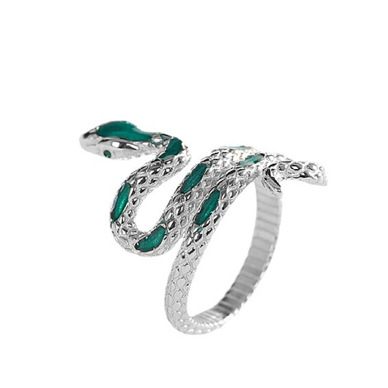 Bague de bénédiction serpent en argent sterling 925