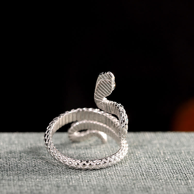 Bague de bénédiction serpent en argent sterling 925