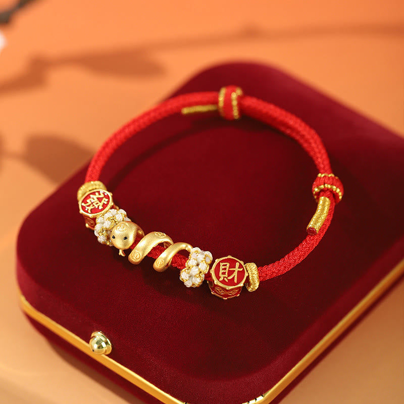 Collier serpent en argent sterling 925 avec cordon de protection rouge 2025