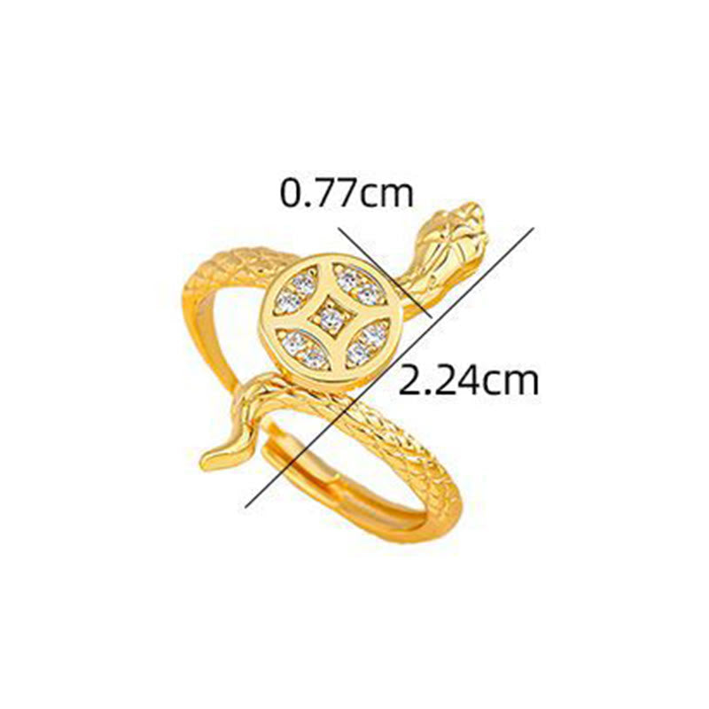 Bague serpent en argent sterling 925 et cuivre