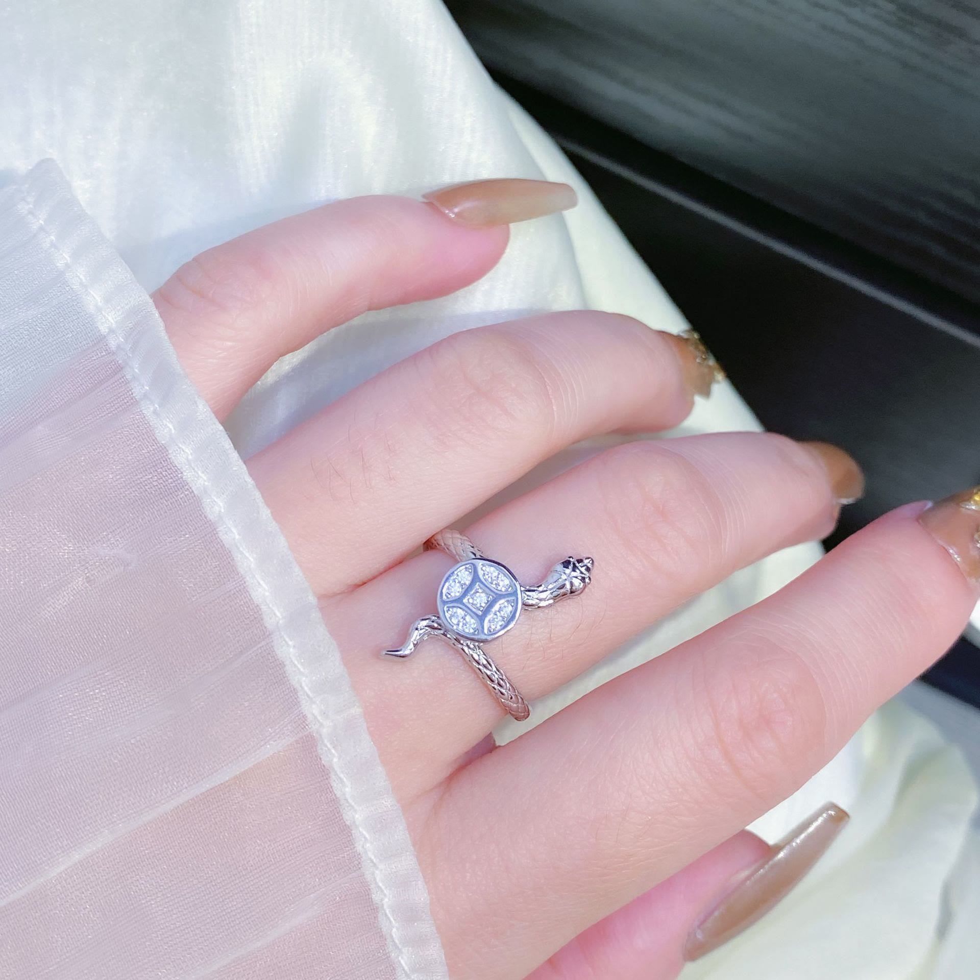 Bague serpent en argent sterling 925 et cuivre