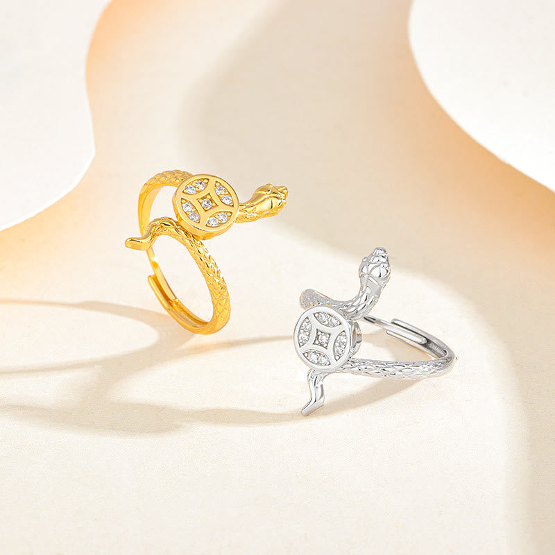 Bague serpent en argent sterling 925 et cuivre