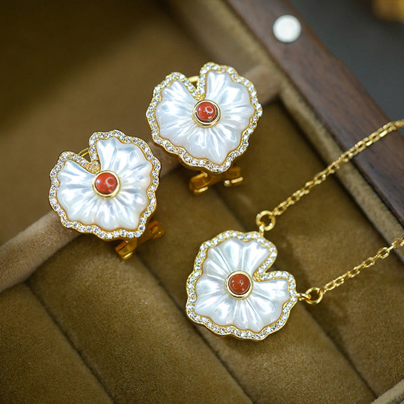 Collier spirituel en argent sterling 925 avec agate rouge Tridacna et lazurite