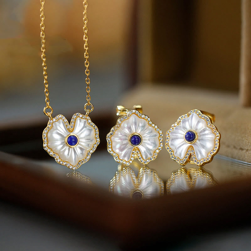 Collier spirituel en argent sterling 925 avec agate rouge Tridacna et lazurite