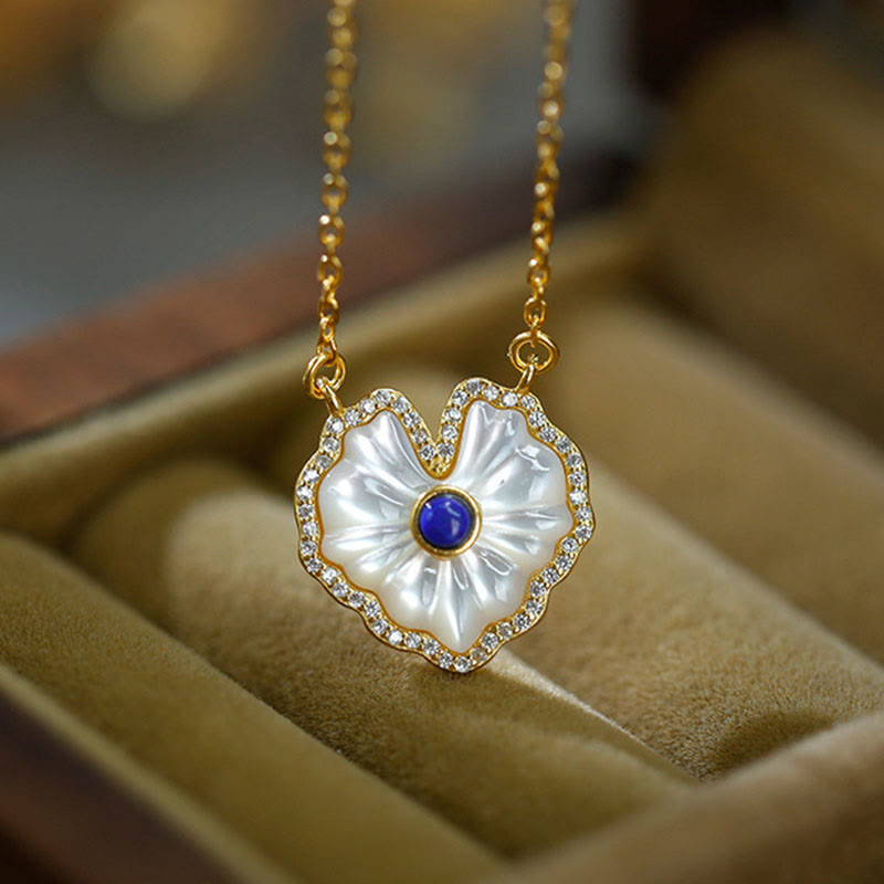 Collier spirituel en argent sterling 925 avec agate rouge Tridacna et lazurite