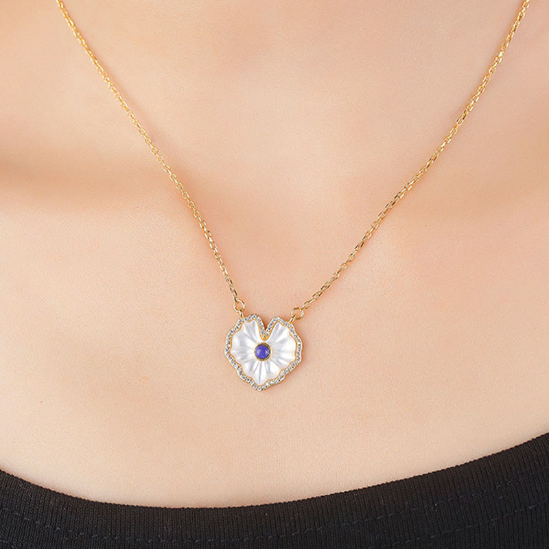 Collier spirituel en argent sterling 925 avec agate rouge Tridacna et lazurite