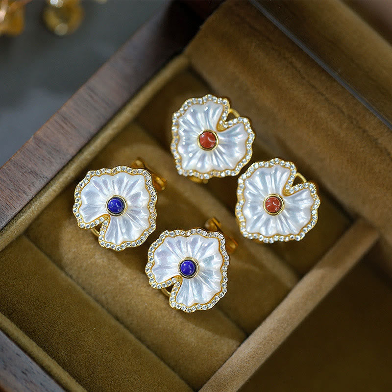 Collier spirituel en argent sterling 925 avec agate rouge Tridacna et lazurite