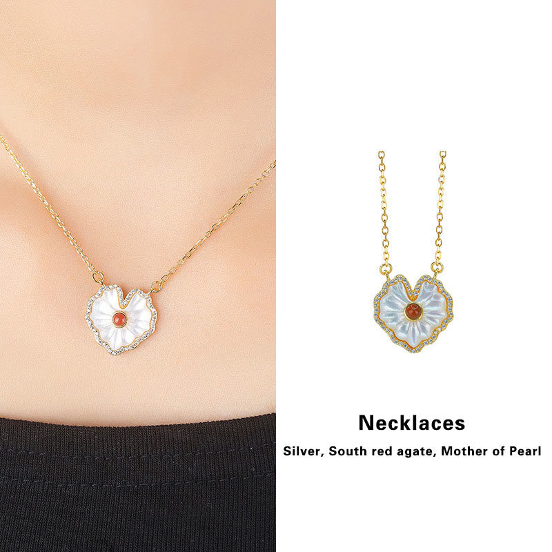 Collier spirituel en argent sterling 925 avec agate rouge Tridacna et lazurite