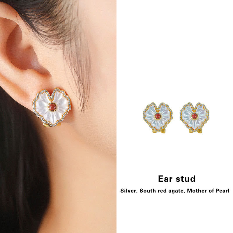 Collier spirituel en argent sterling 925 avec agate rouge Tridacna et lazurite