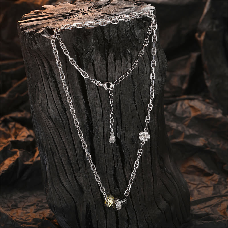 Collier d'énergie porte-bonheur en argent sterling 925 de la dynastie Tang