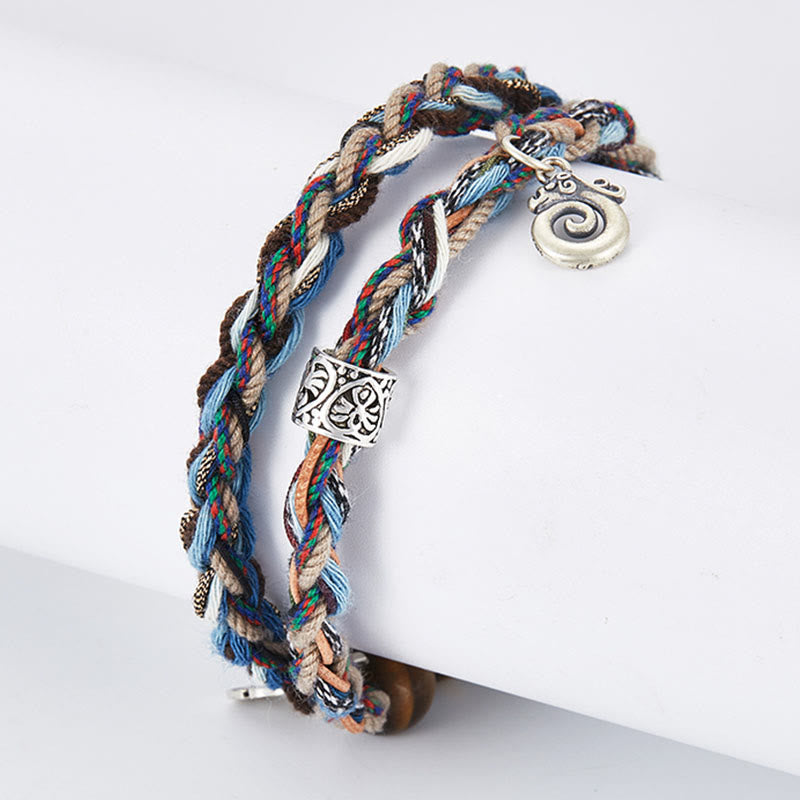 Bracelet de force de volonté en argent sterling 925 œil de tigre fait main