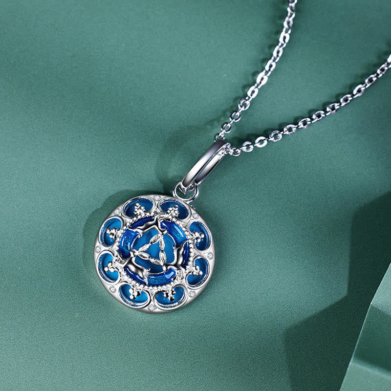 Collier pendentif équilibre turquoise en argent sterling 925