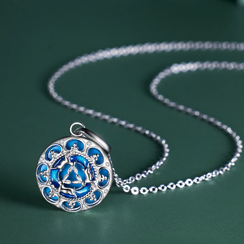 Collier pendentif équilibre turquoise en argent sterling 925