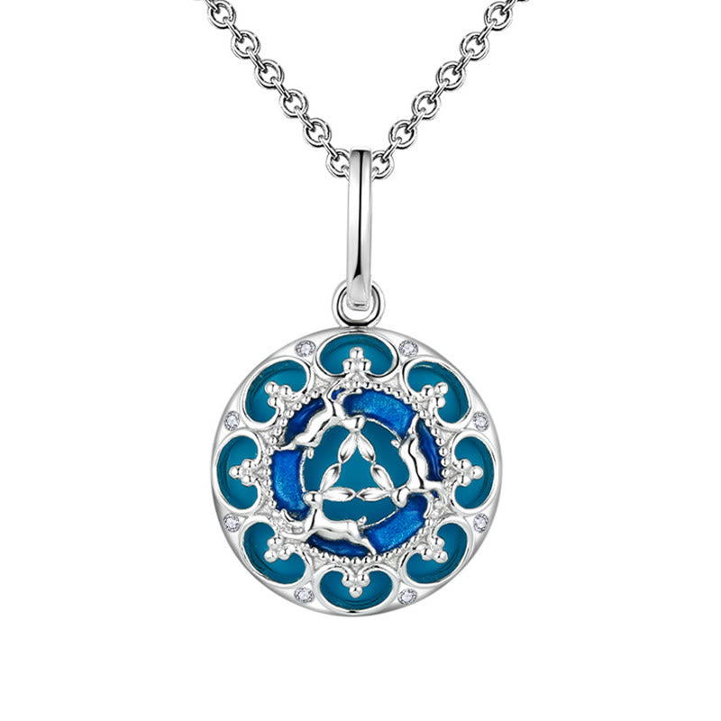 Collier pendentif équilibre turquoise en argent sterling 925