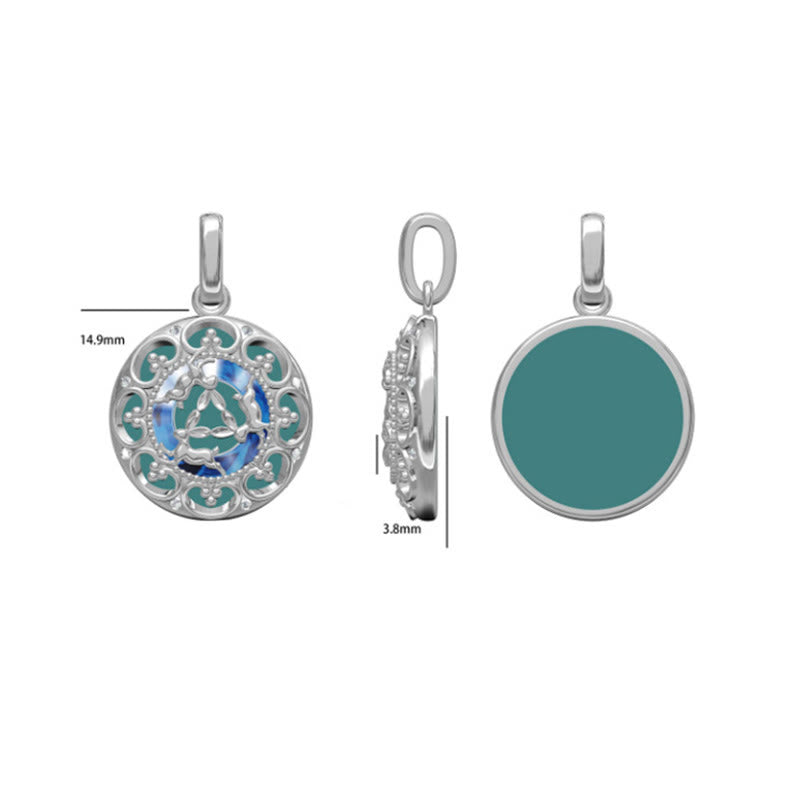 Collier pendentif équilibre turquoise en argent sterling 925