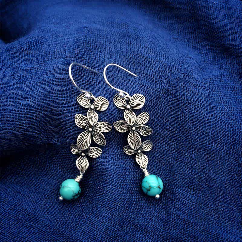 Boucles d'oreilles Serenity Protection en argent sterling 925 avec turquoise et lazurite