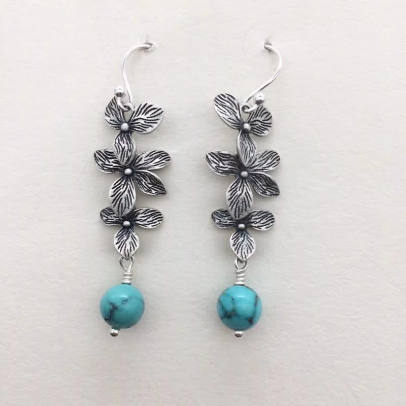 Boucles d'oreilles Serenity Protection en argent sterling 925 avec turquoise et lazurite