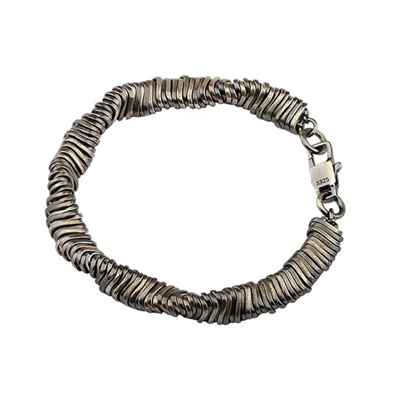 Bracelet spirituel de guérison de richesse torsadé en argent sterling 925