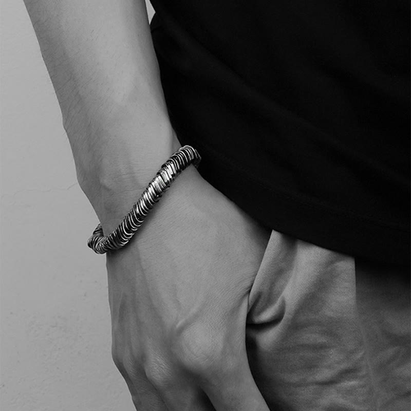 Bracelet spirituel de guérison de richesse torsadé en argent sterling 925