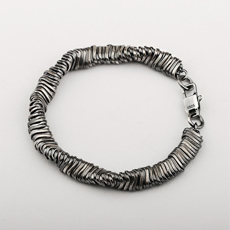 Bracelet spirituel de guérison de richesse torsadé en argent sterling 925