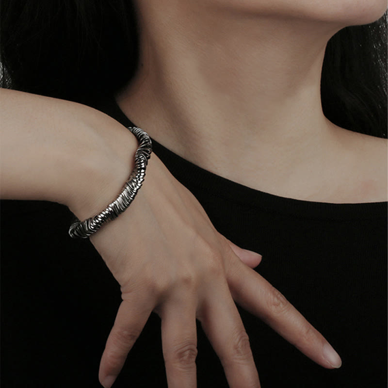 Bracelet spirituel de guérison de richesse torsadé en argent sterling 925