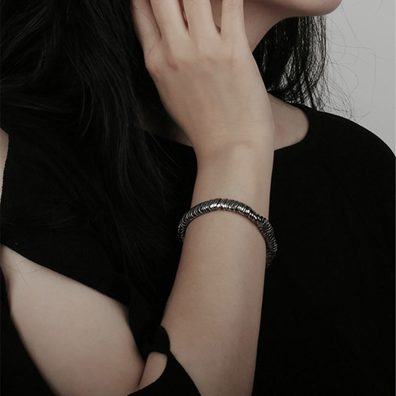 Bracelet spirituel de guérison de richesse torsadé en argent sterling 925