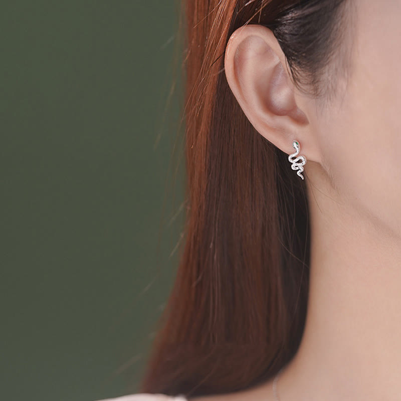 Parure de bijoux en argent sterling 925 Année du Serpent pour le calme et l'équilibre