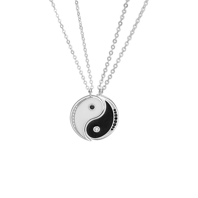 Collier pendentif harmonie Yin Yang en argent sterling 925