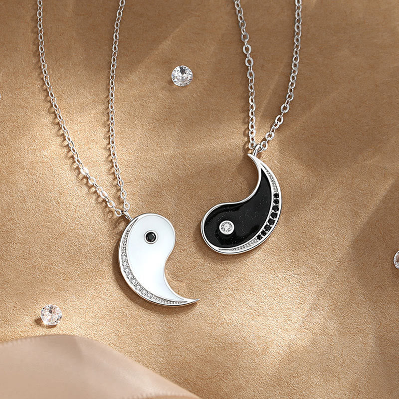 Collier pendentif harmonie Yin Yang en argent sterling 925