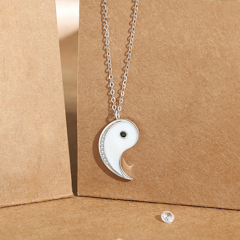 Collier pendentif harmonie Yin Yang en argent sterling 925