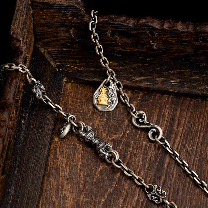 Collier spirituel Zakiram Déesse de la richesse en argent sterling 925