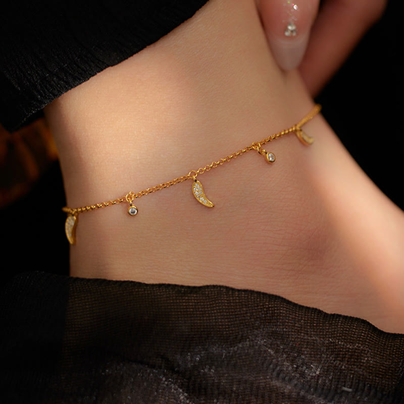 Breloque de cheville spirituelle en argent sterling 925 et zircon